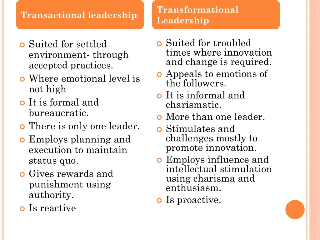 transformational leadership