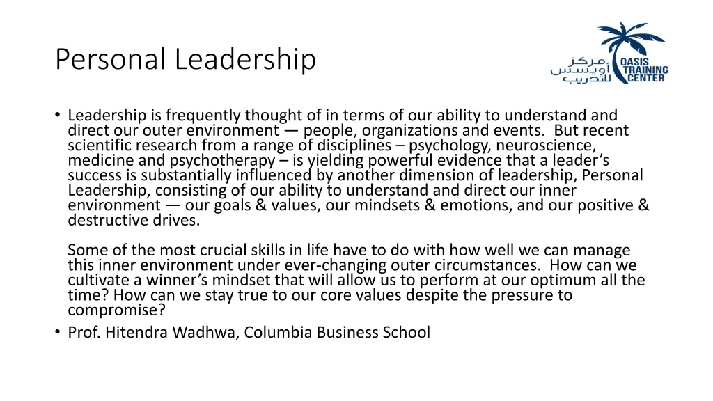 personal leadership