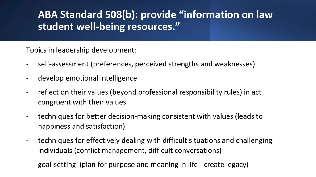 aba standard 508 b provide information