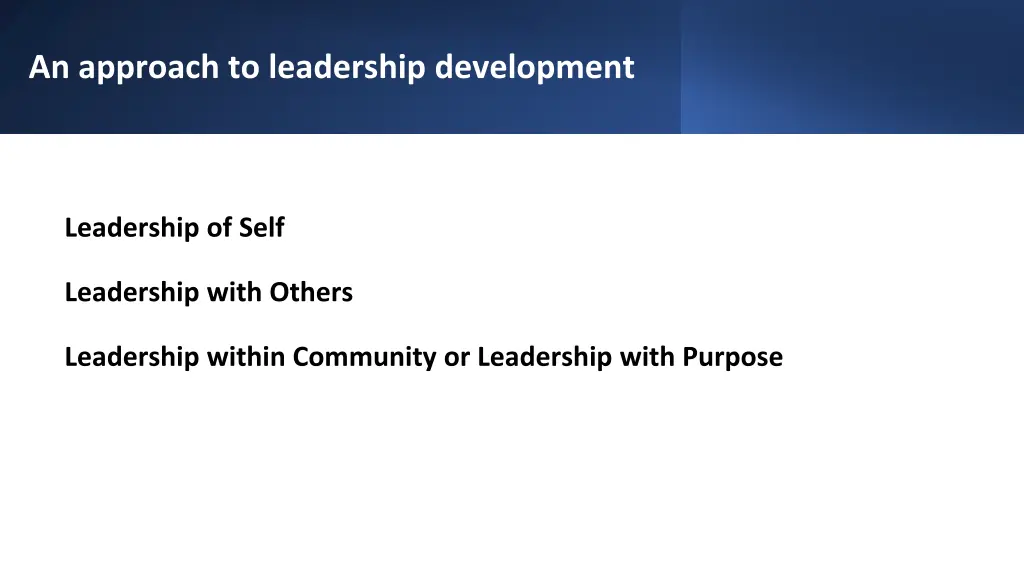 an approach to leadership development