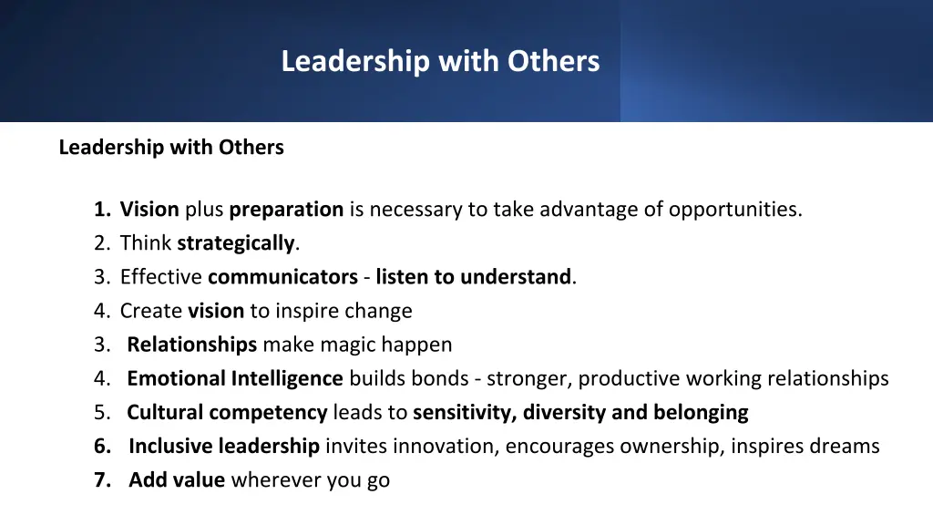 leadership with others