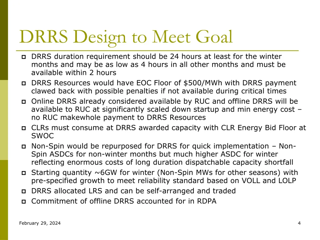 drrs design to meet goal