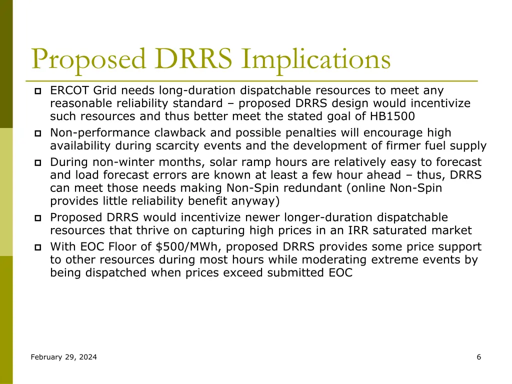 proposed drrs implications