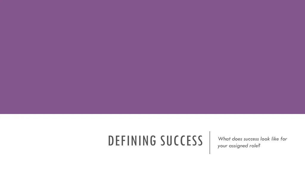 defining success