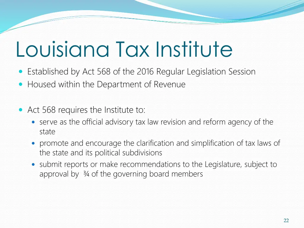 louisiana tax institute established