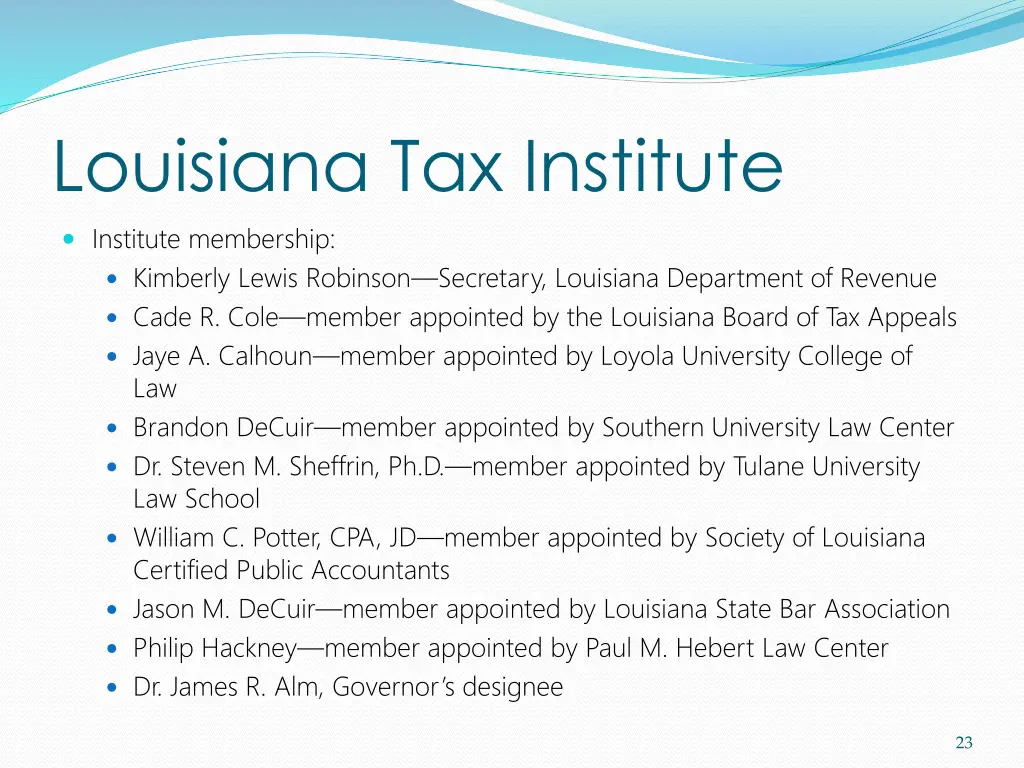 louisiana tax institute institute membership