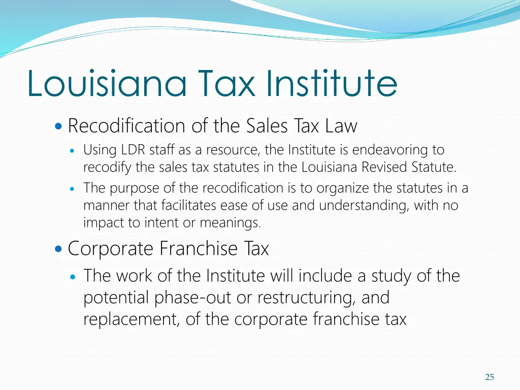 louisiana tax institute recodification