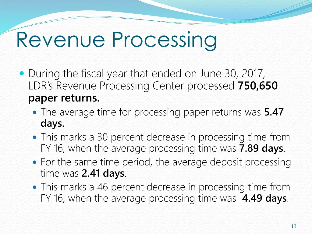 revenue processing