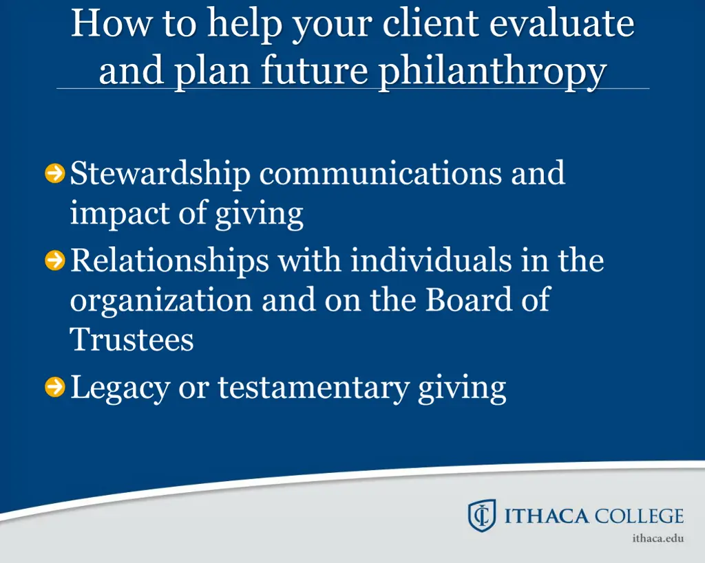 how to help your client evaluate and plan future