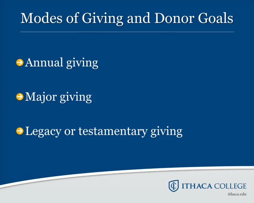 modes of giving and donor goals