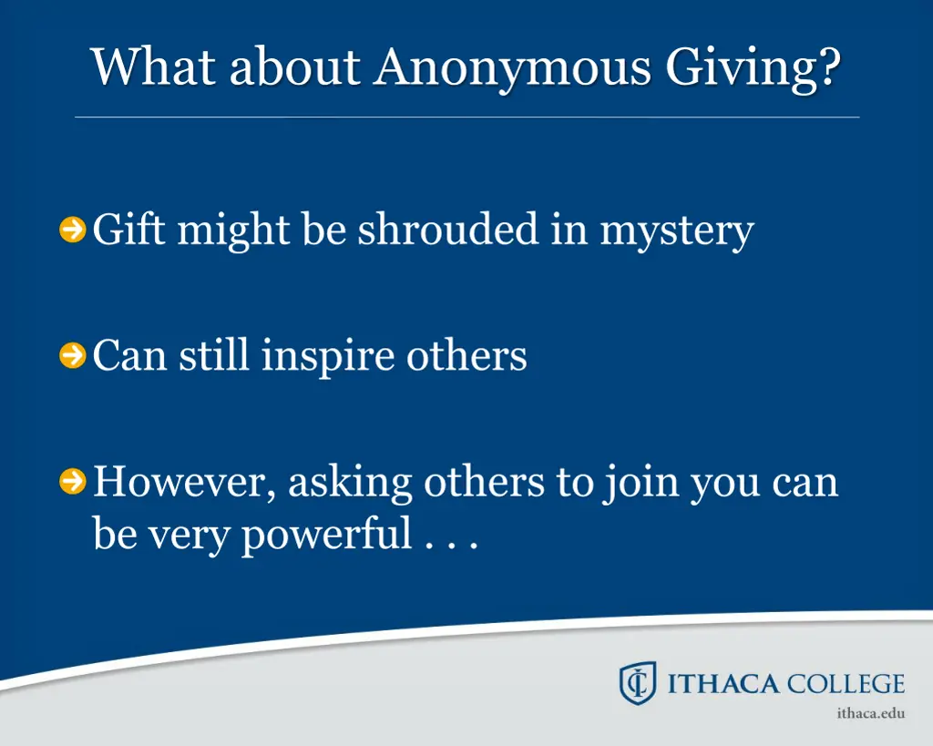 what about anonymous giving