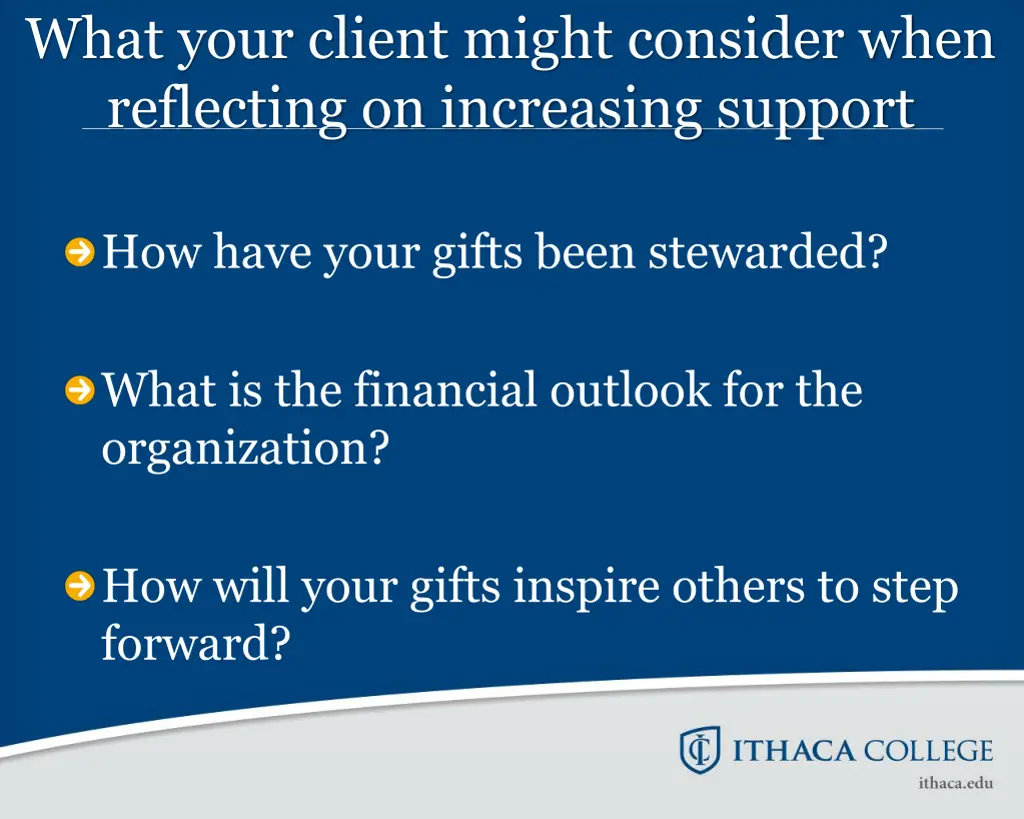 what your client might consider when reflecting