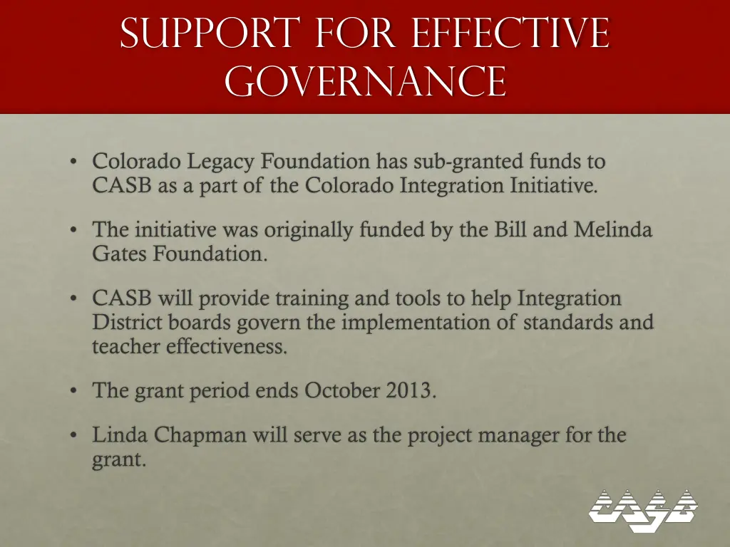 support for effective governance