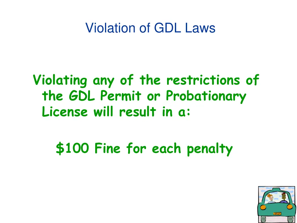 violation of gdl laws