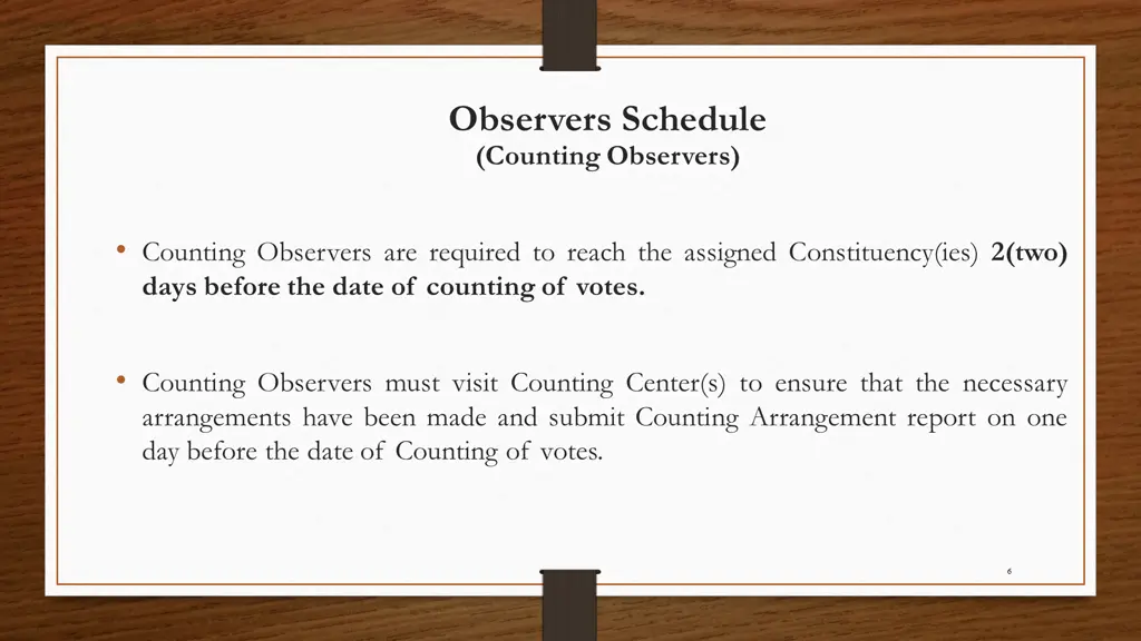 observers schedule counting observers