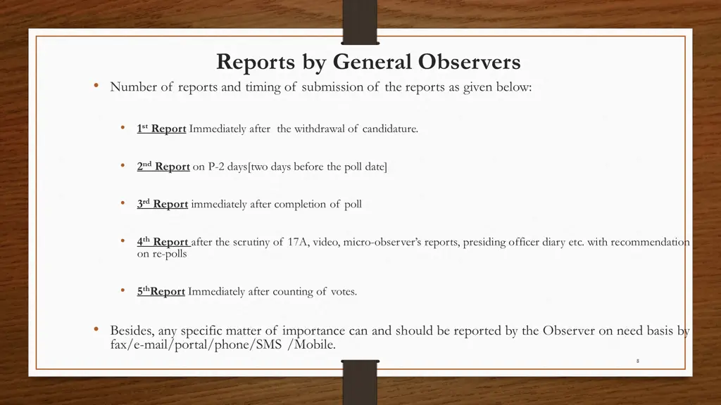 reports by general observers number of reports