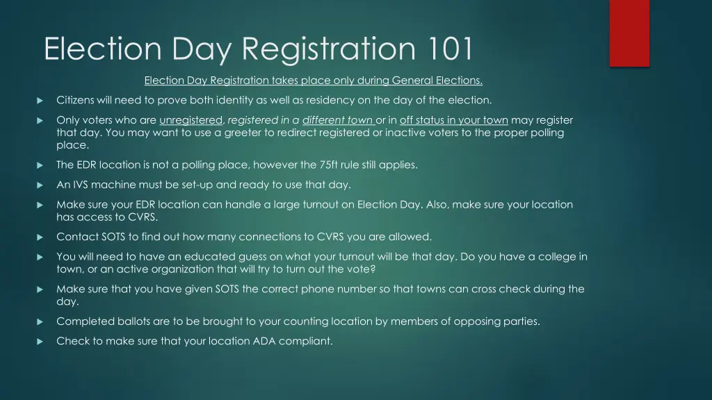 election day registration 101