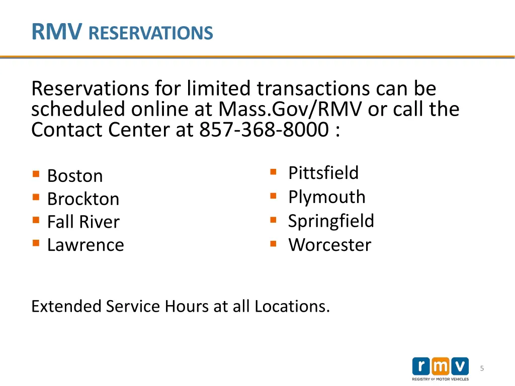 rmv reservations