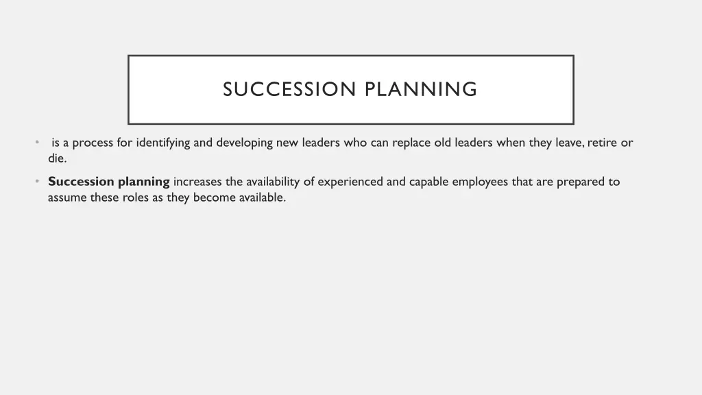 succession planning