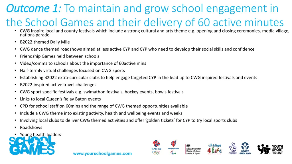 outcome 1 outcome 1 to maintain and grow school