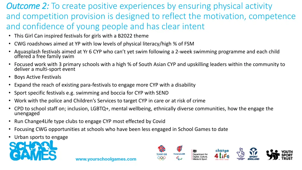 outcome 2 outcome 2 to create positive