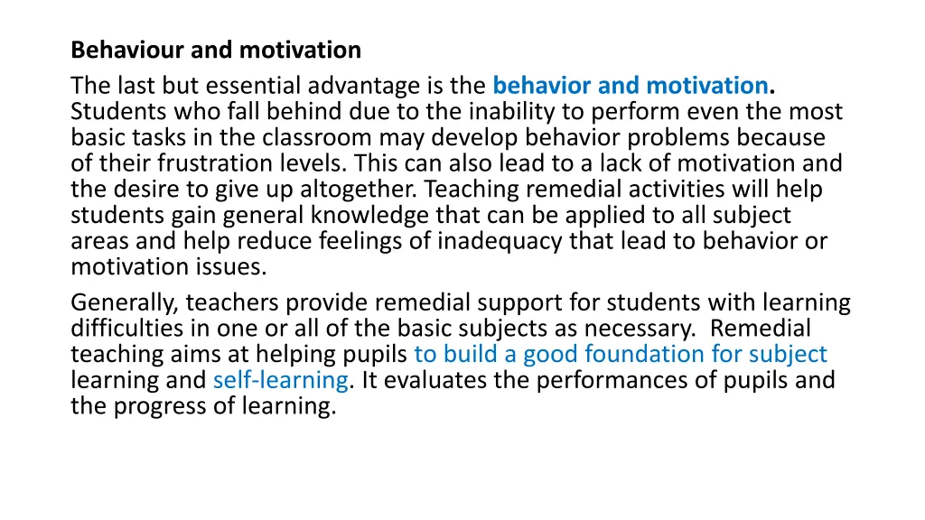 behaviour and motivation the last but essential