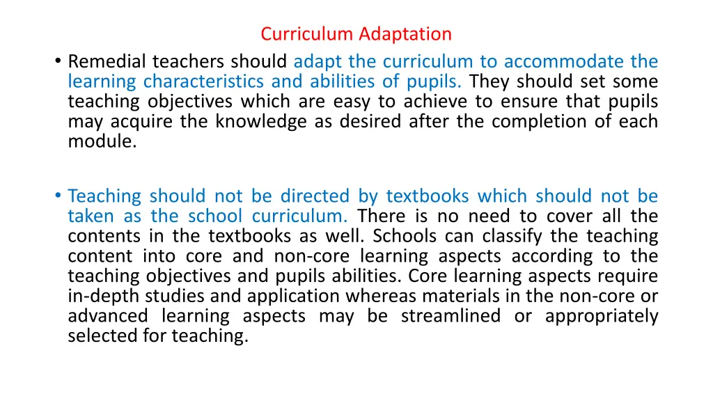 curriculum adaptation