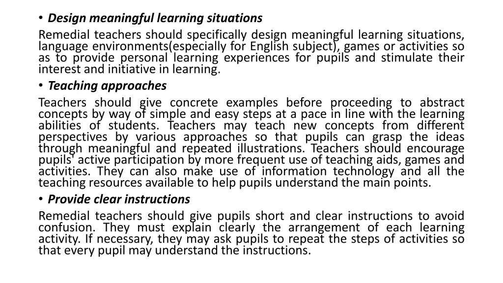 design meaningful learning situations remedial