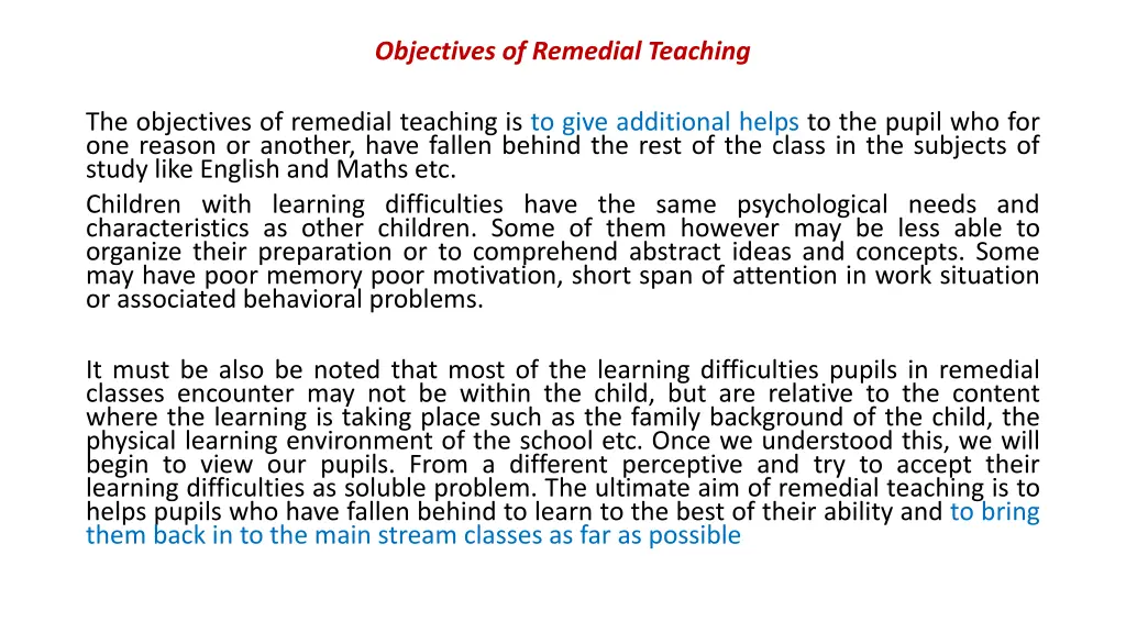 objectives of remedial teaching 1