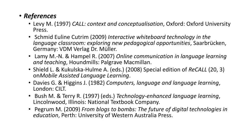 references levy m 1997 call context