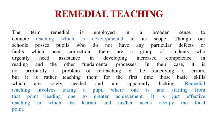 remedial teaching