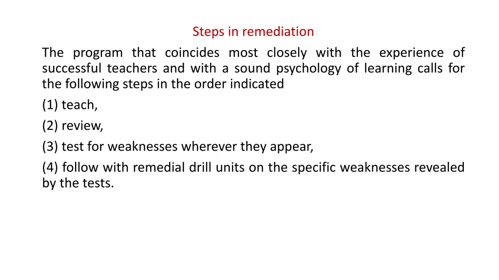 steps in remediation