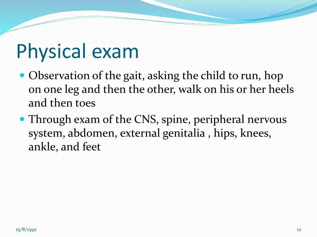 physical exam