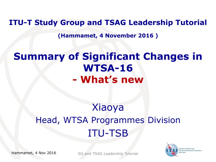 itu t study group and tsag leadership tutorial