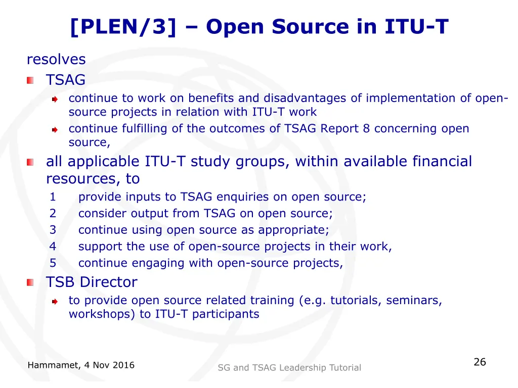 plen 3 open source in itu t