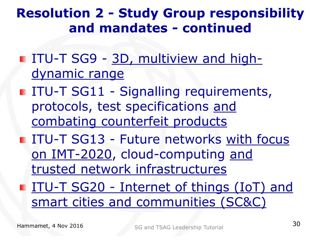 resolution 2 study group responsibility 1