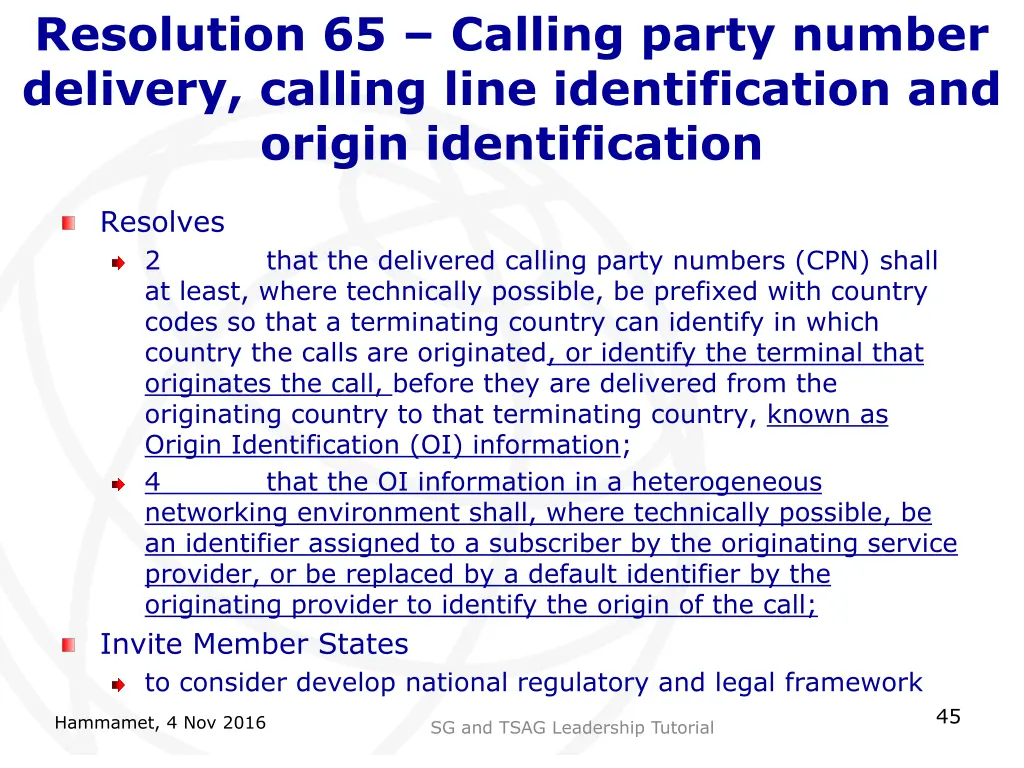 resolution 65 calling party number delivery