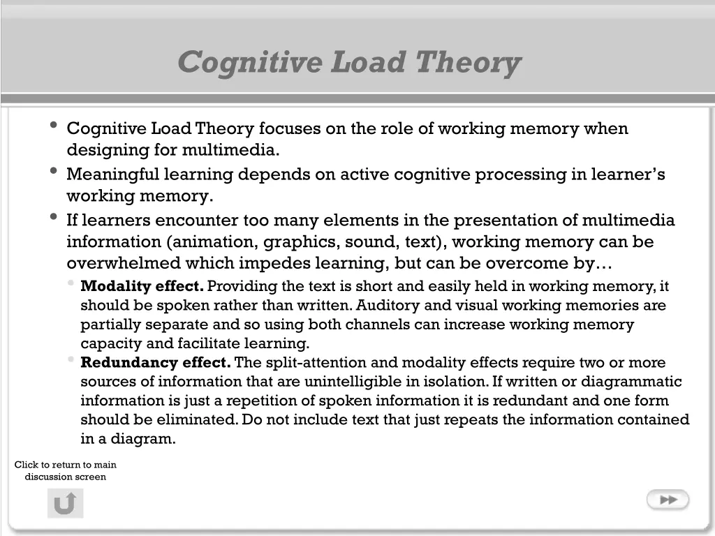 cognitive load theory