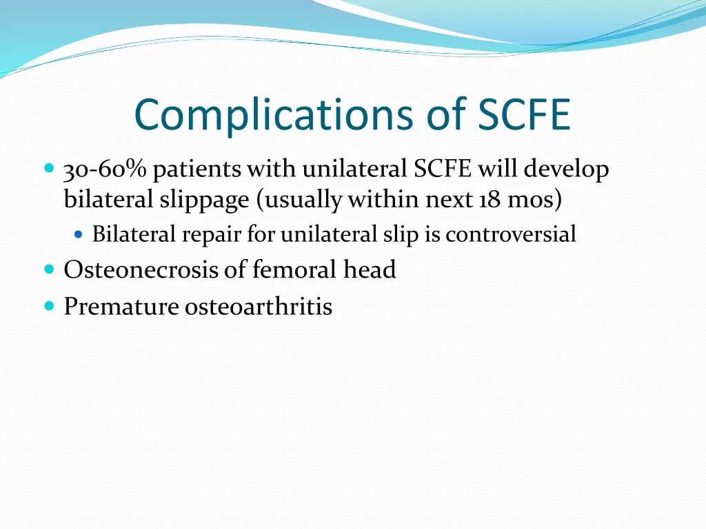 complications of scfe