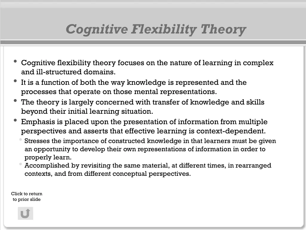 cognitive flexibility theory