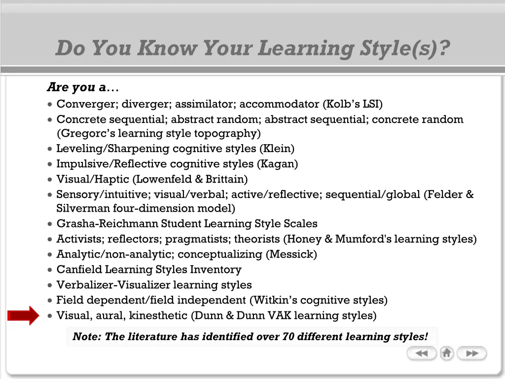 do you know your learning style s