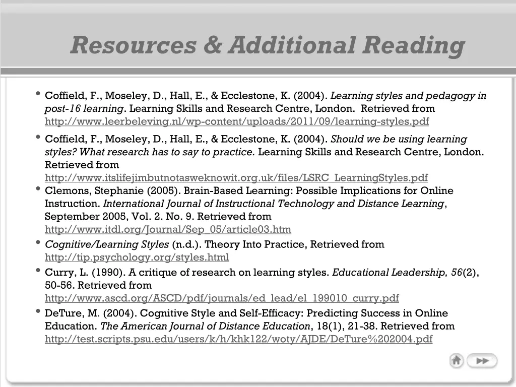 resources additional reading