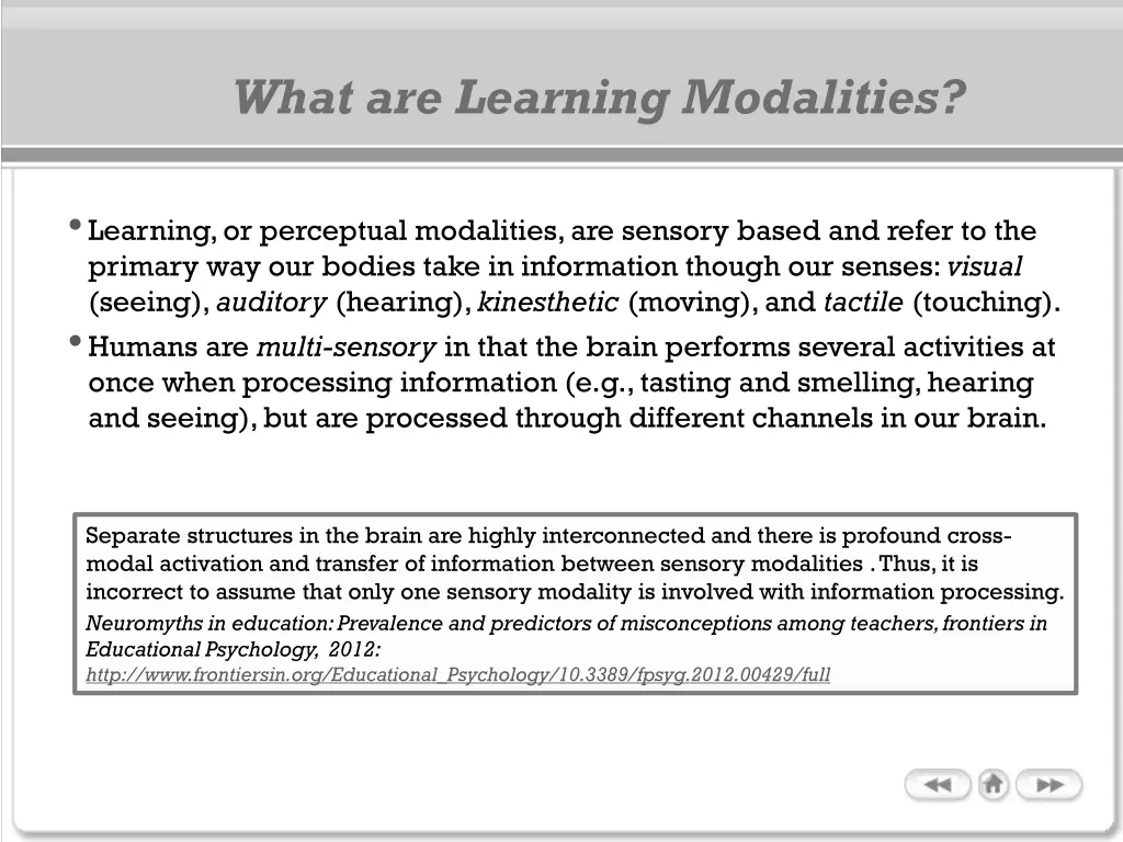 what are learning modalities