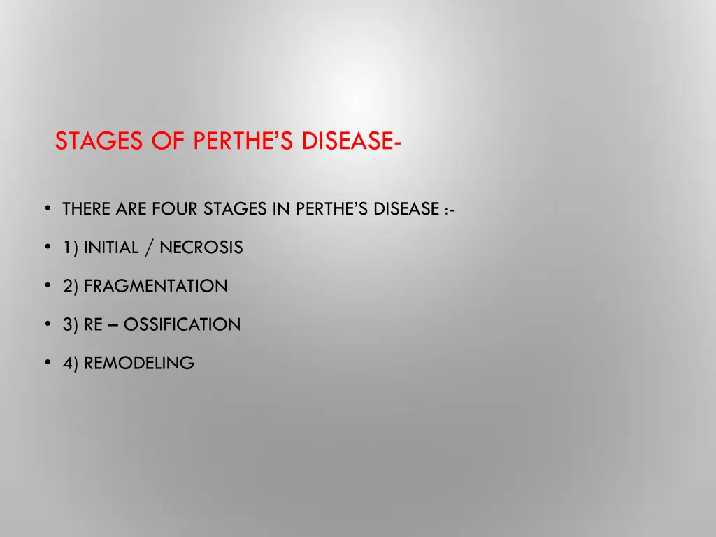 stages of perthe s disease