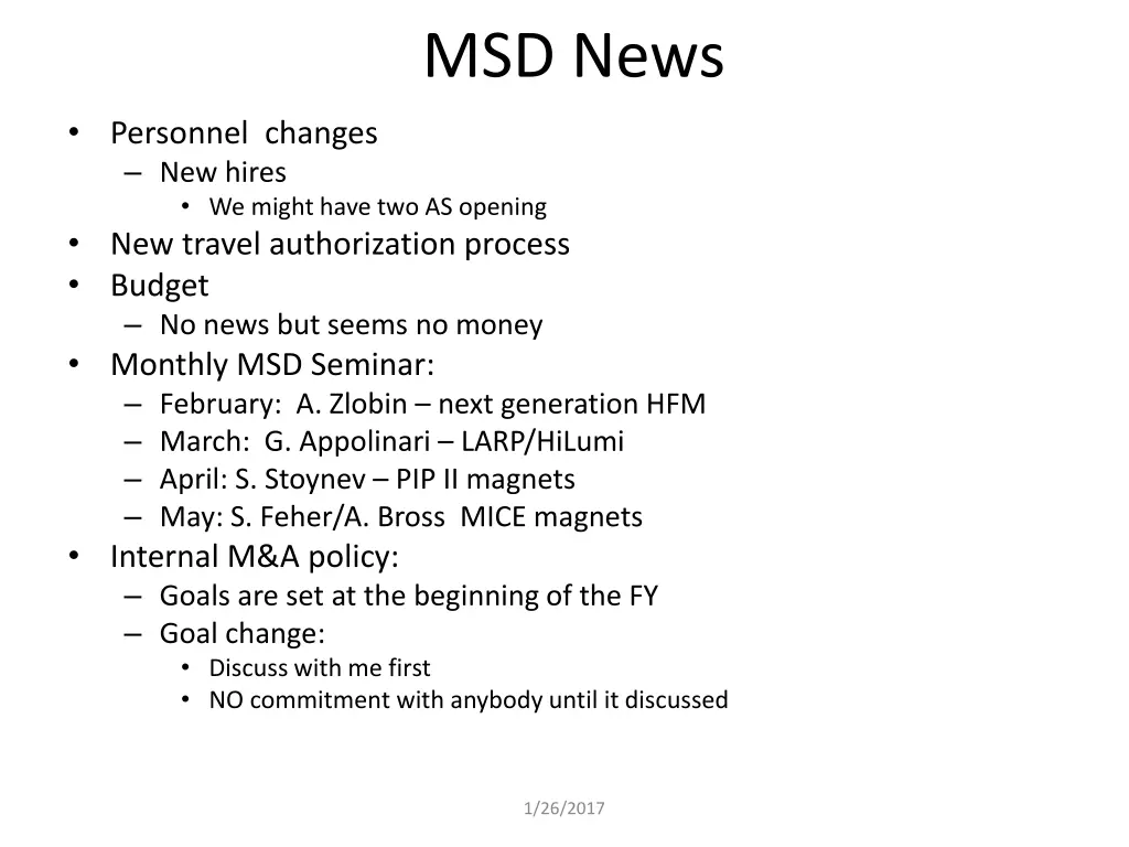 msd news