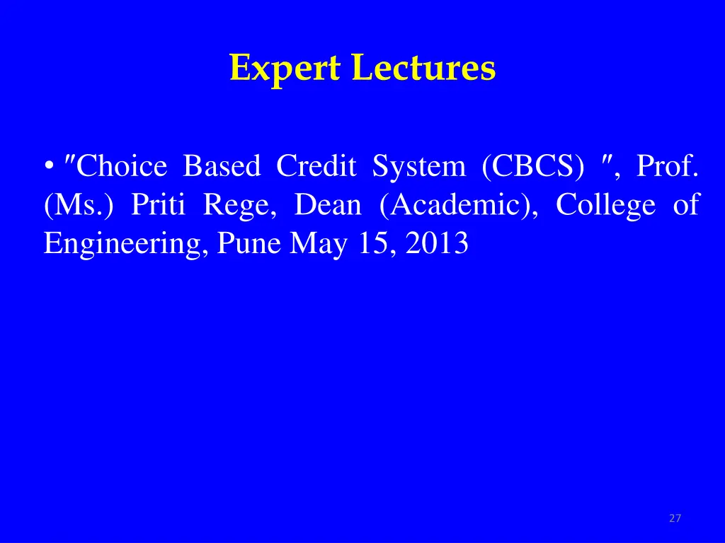 expert lectures