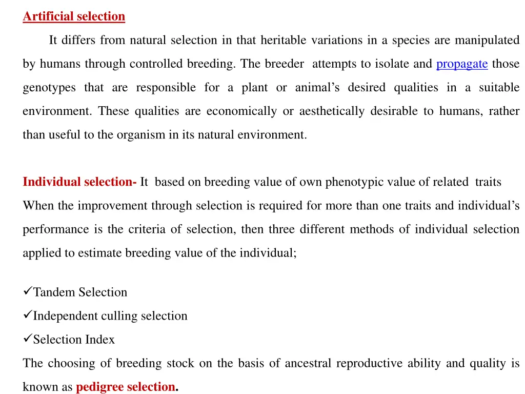 artificial selection