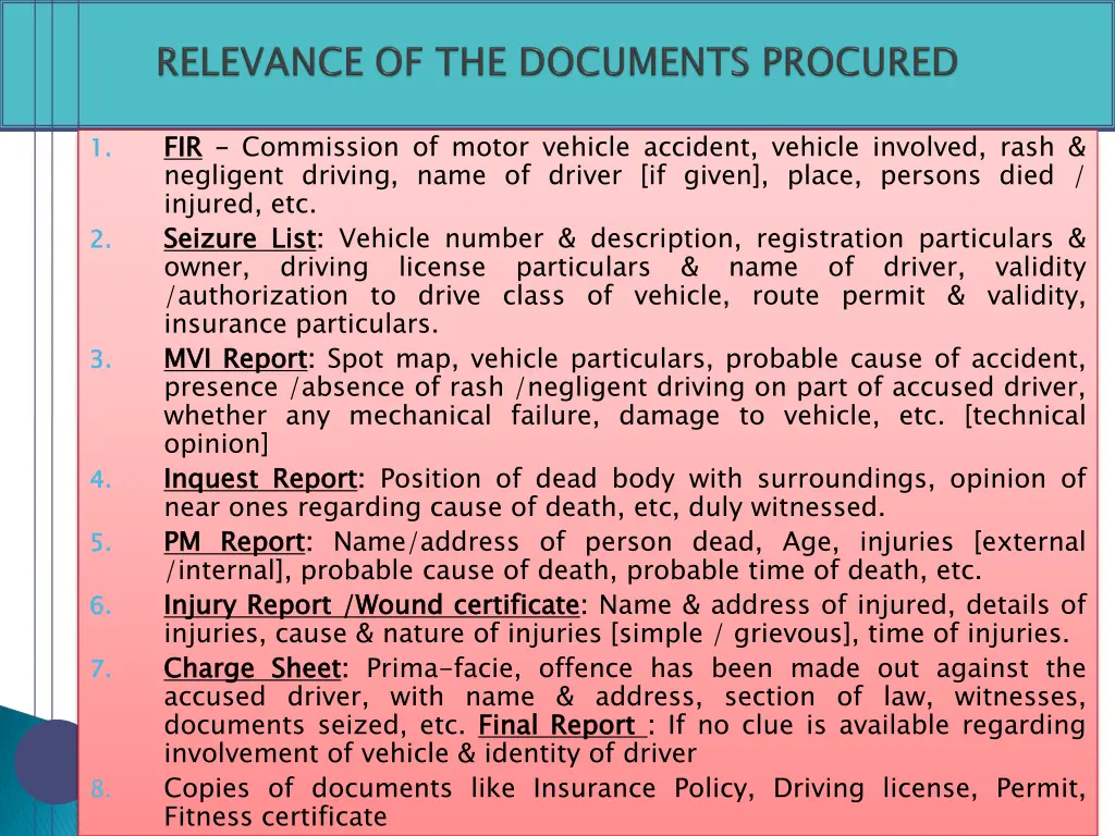 fir negligent driving name of driver if given