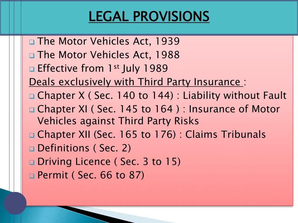 legal provisions