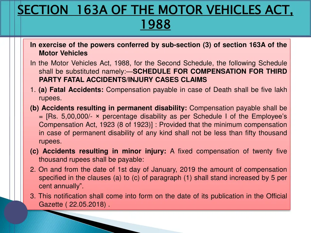 section 163a of the motor vehicles act 1988